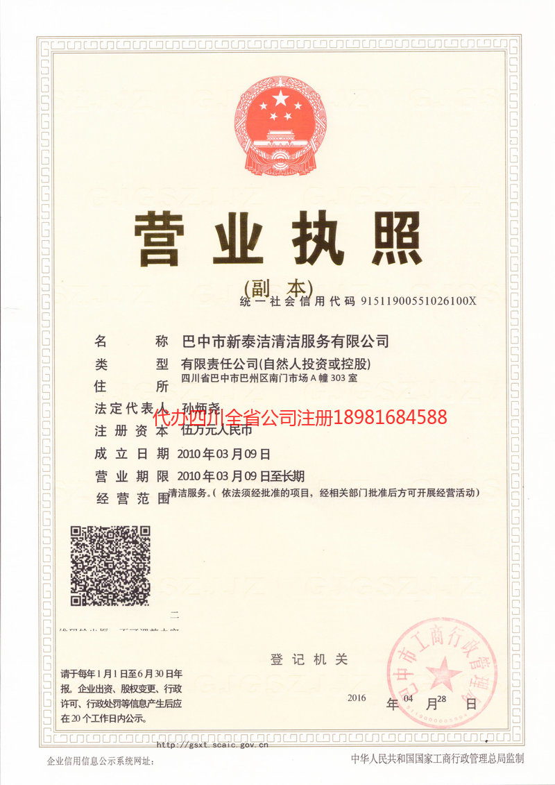 灯塔灯塔新泰洁清洁服务有限公司